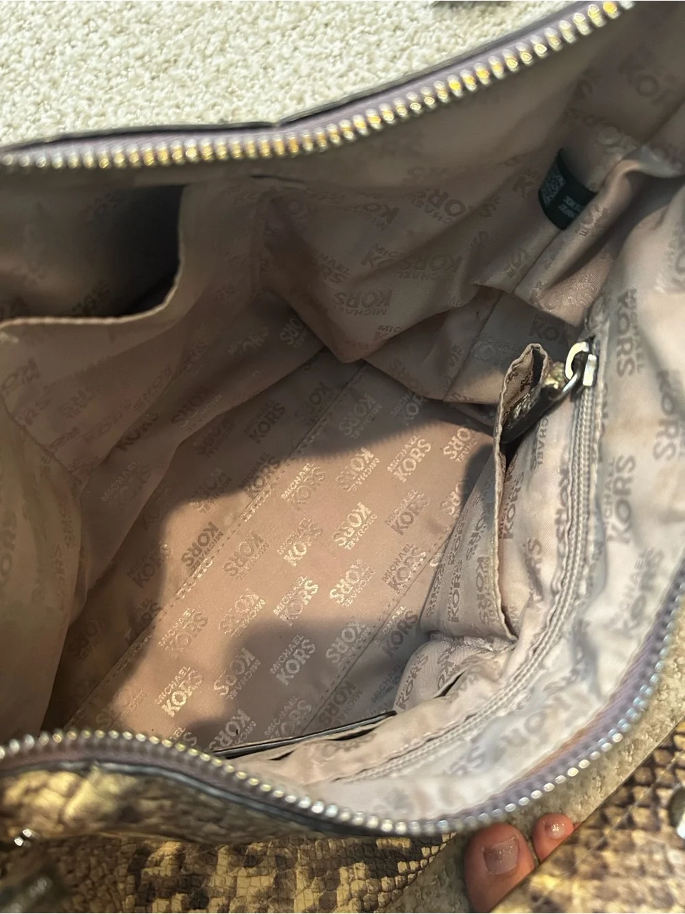 Michael Kors Snake-Print Hobo Bag in Brown and Black